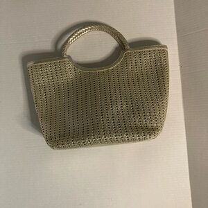 Talbots Gold Tote Bag with Circular Handle